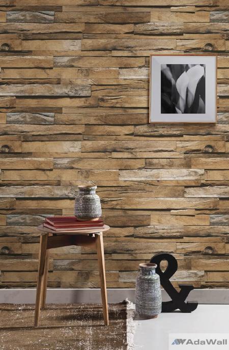 1612 Serie | Volumetric wooden tiles patterns wallpaper